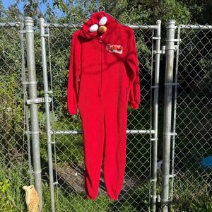 Sesame Street Elmo Costume Red Hooded Onesie XS/S Spirit Brand Adult up to 5'6"